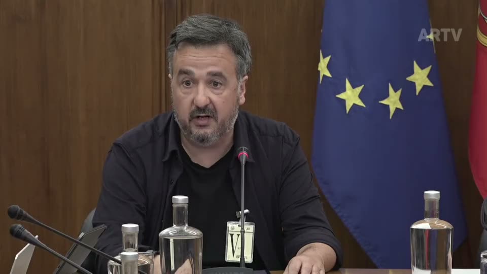President of Startup Portugal speaking, with English translated caption on screen